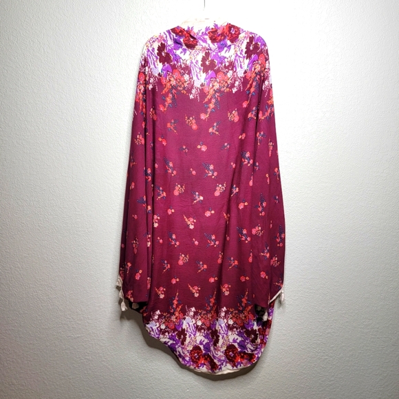 Free People Intimately Floral Tassel Kimono Caftan Cardigan One Size - Picture 5 of 6